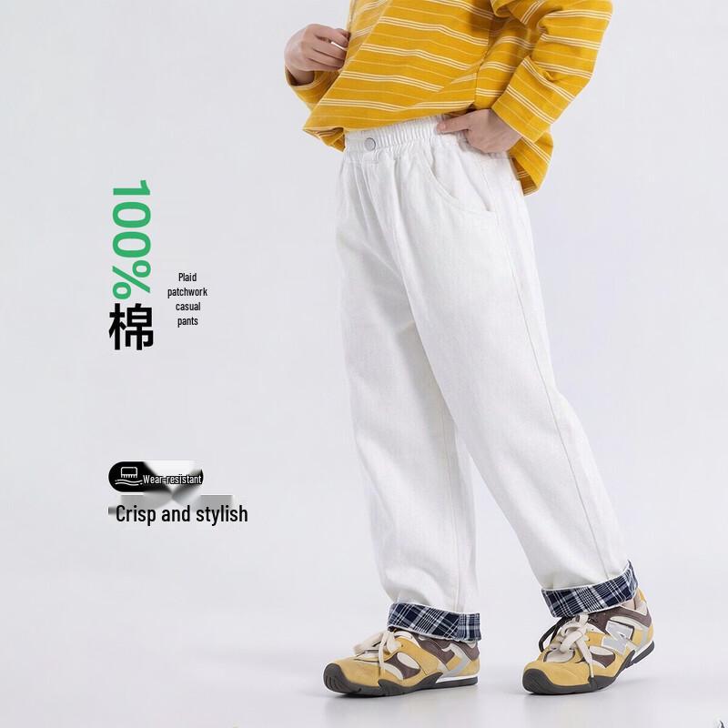 Boys  Washed Cotton Straight-Leg Casual Pants 130