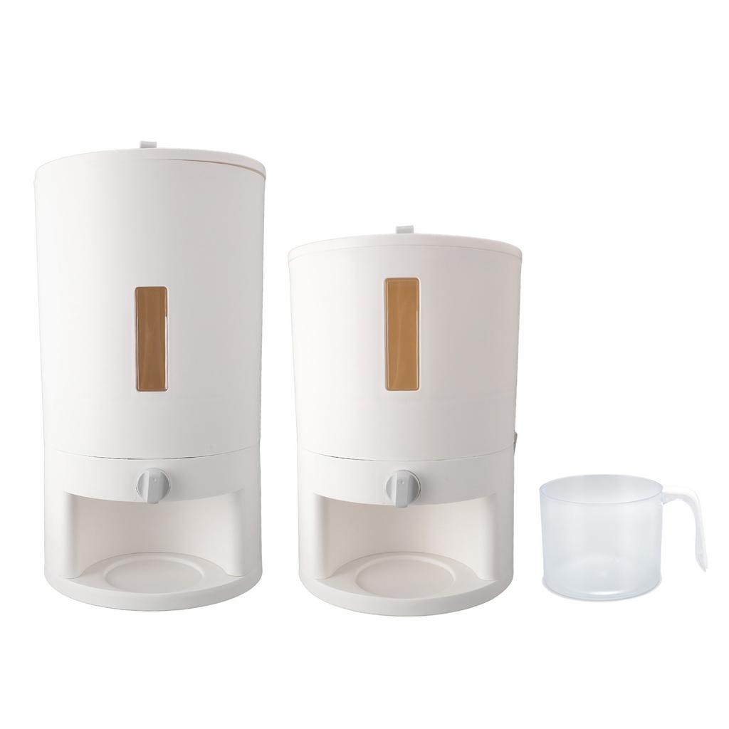 Kitchen Rice Storage Container with Measuring Cup Sealed Design Accurate Measurement Grain Dispenser
