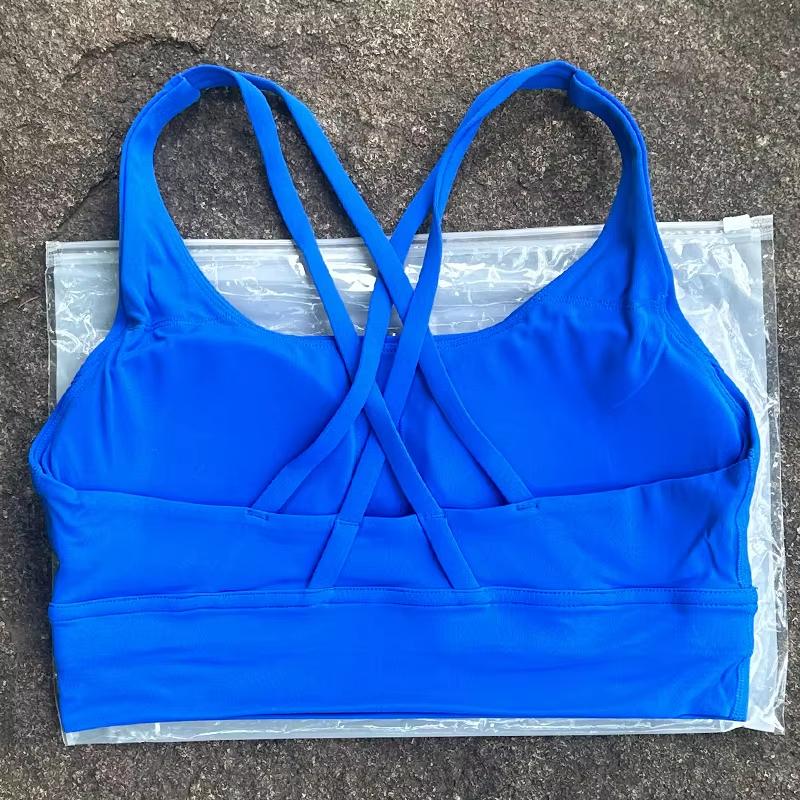 Solid Color Women Cross Back Bra Fitness Underwear Soft Fitness Sport Bra Top Gym Yoga Athletic Workout With Chest Pad