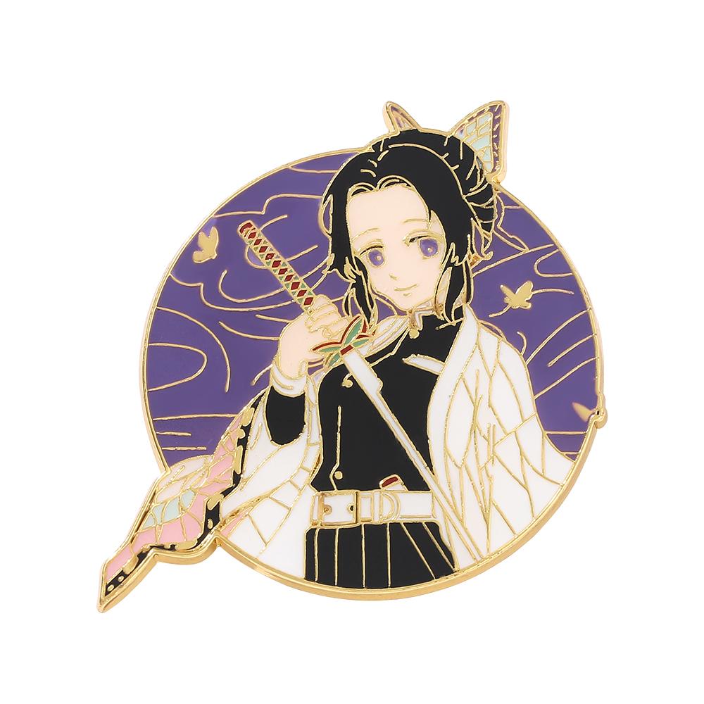 Anime Demon Slayer Brooch Unisex Fashion Lapel Pin Backpack Badge Cosplay Fan Gift Costume Backpack Decorative Accessory