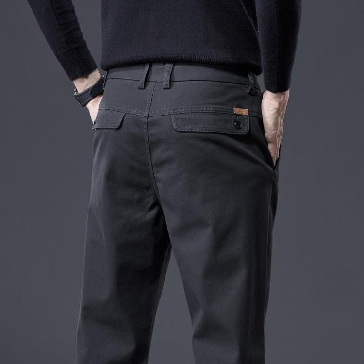 New Autumn Men's Slim Fit Straight Leg Casual Pants Wrinkle Resistant Business Elastic Versatile High-End Outer Wear Trousers