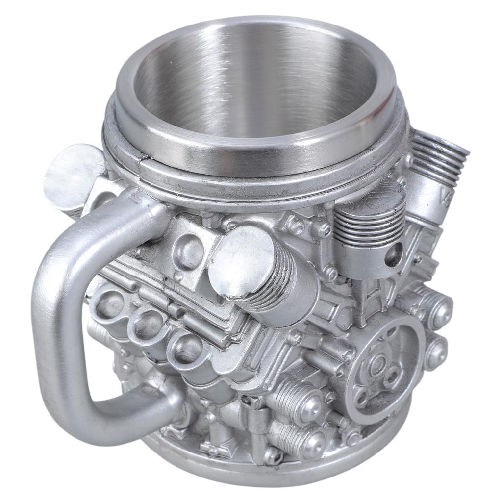 Automotive Engine Insulated Coffee Mug Stainless Steel Inner Cup Heat Resistant Water Container for Car Enthusiasts