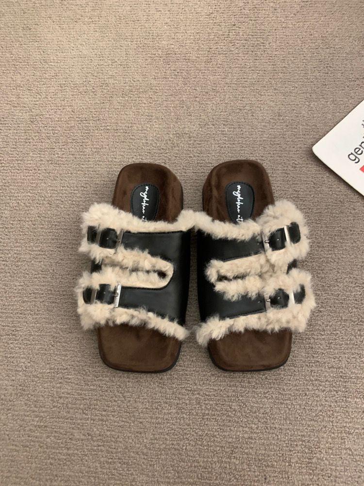 

Internet celebrity super fire belt decoration thick sole soft sole retro outer wear women s autumn 2024 new popular shoes winter 35 чёрный