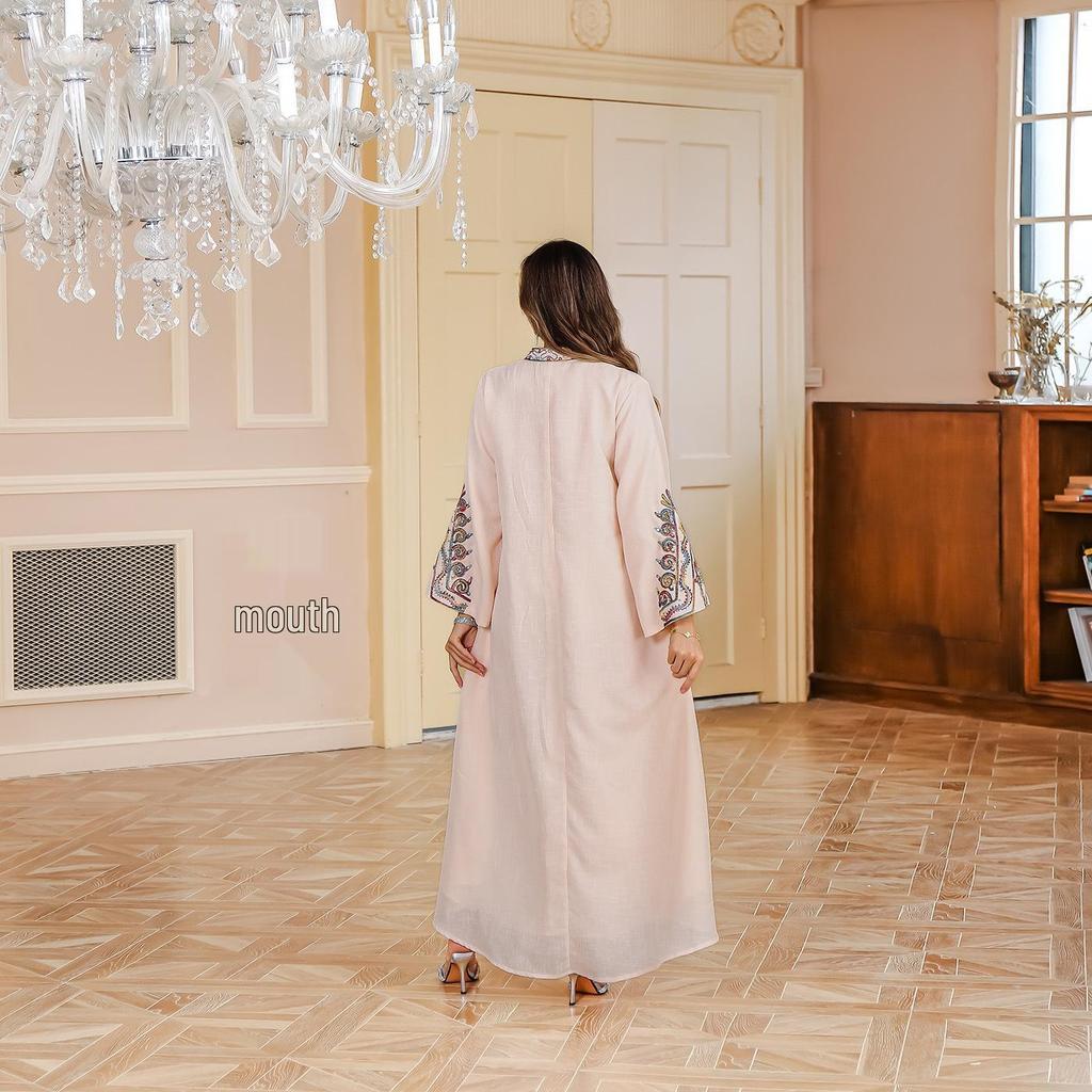 Embroidered Women's Abaya Gown - Dubai Style