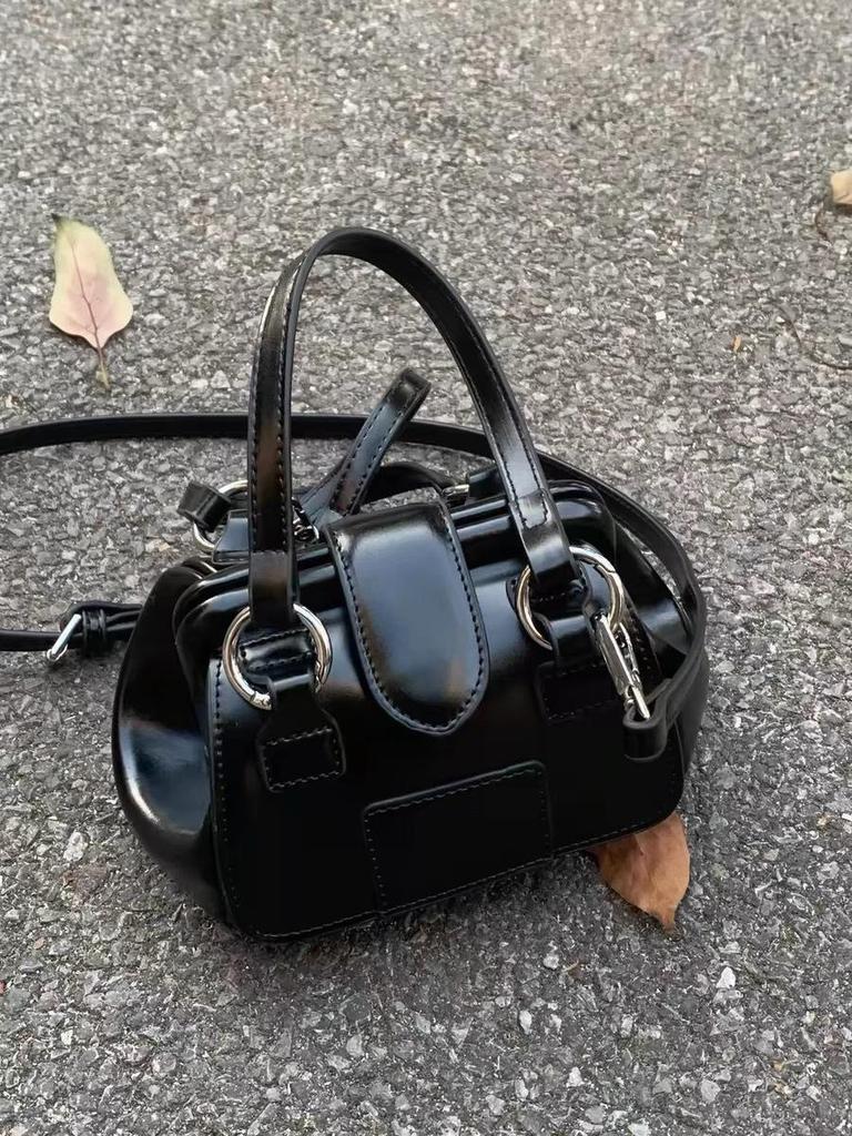 Geantă Mini de Mână Niche Retro cu Cataramă Metalică Femei 2024 - Geantă Simplă Versatilă de Umăr/Crossbody