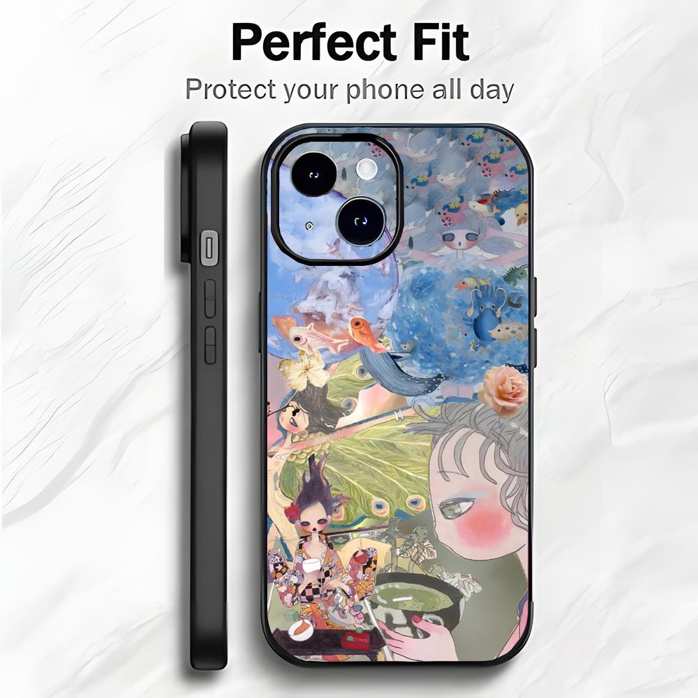 Creative Cute Japanese Art A-Aya Takano Phone Case Phone Case Soft Packaging Lightweight For iPhone17 16 15 14 13ProMax