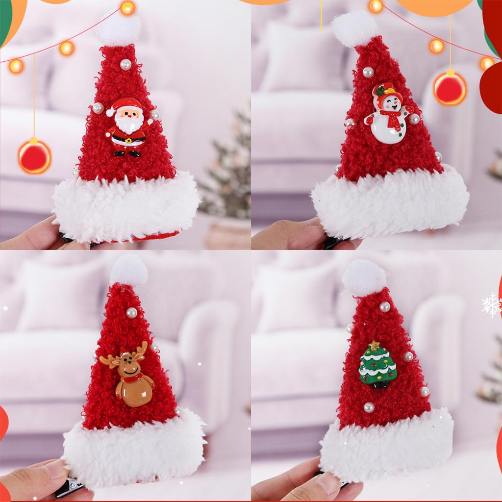 Girl Hair Clip Cartoon Santa Xmas Tree Shape Hairpin Metal Festival HairSupplies