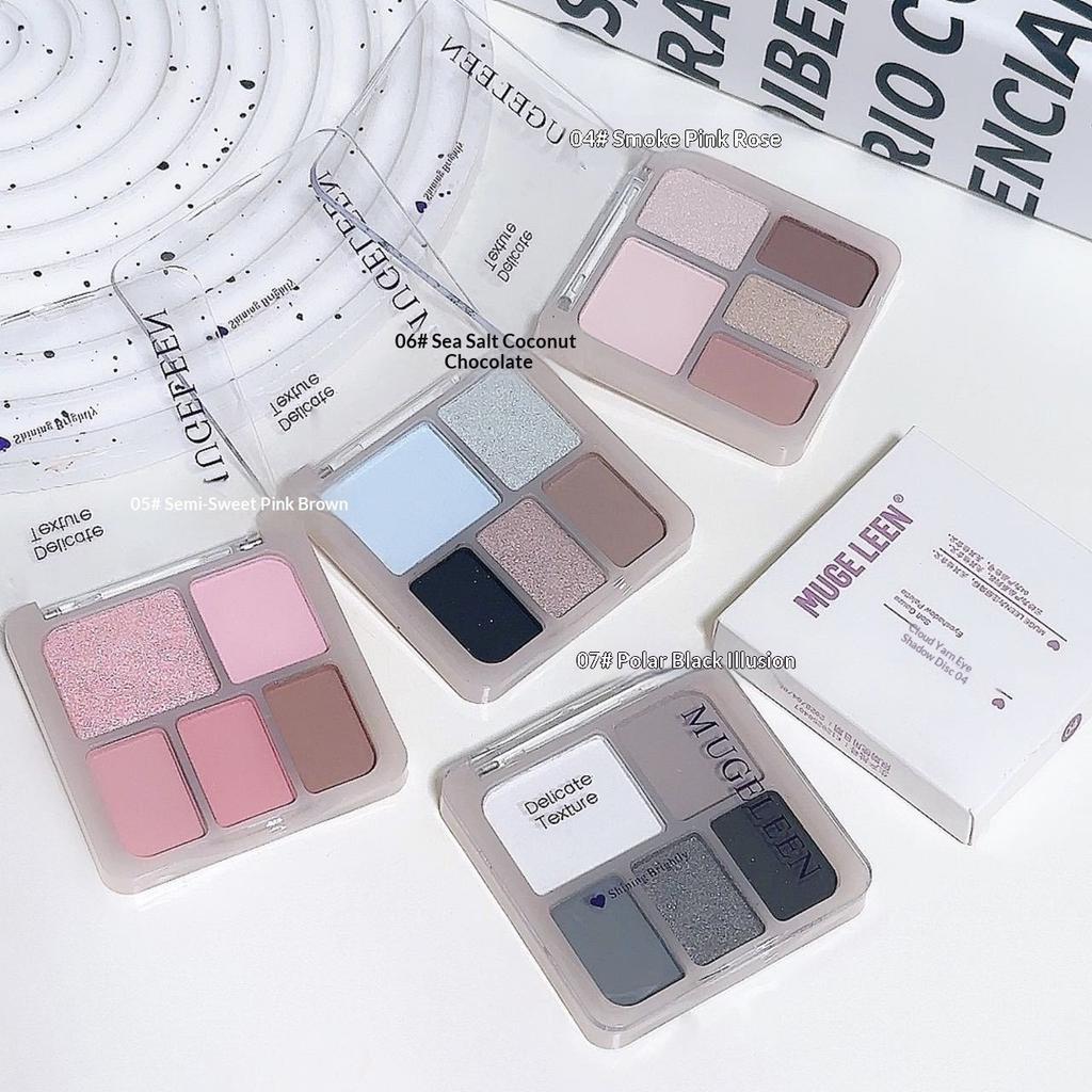 Eye Five Color Eyeshadow Disc Pink Brown Earth Color Cement Pearlescent Eyeshadow Schoolgirl Portable Eyeshadow Disc
