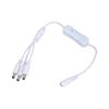 5.5x2.1mm DC5521 Y Splitter Power Cable with On/Off Switcher for Security Camera and LED Light 37CM