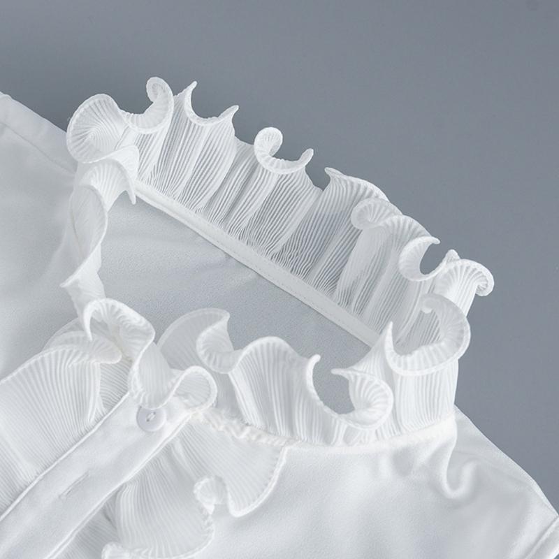 Ruffle Faux Collar Decorative Collars for Clothes Suit Removable False Collar Universal Shawl Elegant Top Lapel Shawl