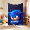 Blanket Cute Cartoon Sonic Anime Theme Throw Blanket Flannel Blanket Best Gifts for Boys for Living Room Car Camping Comfortable