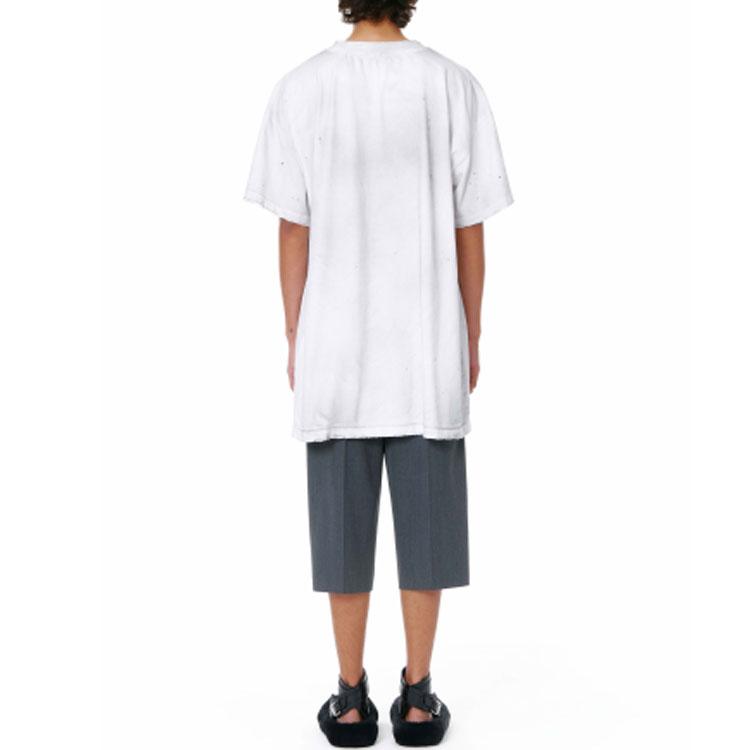 We11done Ss22 Pattern Painted Wash Short Sleeve T-Shirt Unisex T-Shirts White WD-TT1-22-715-U-WH