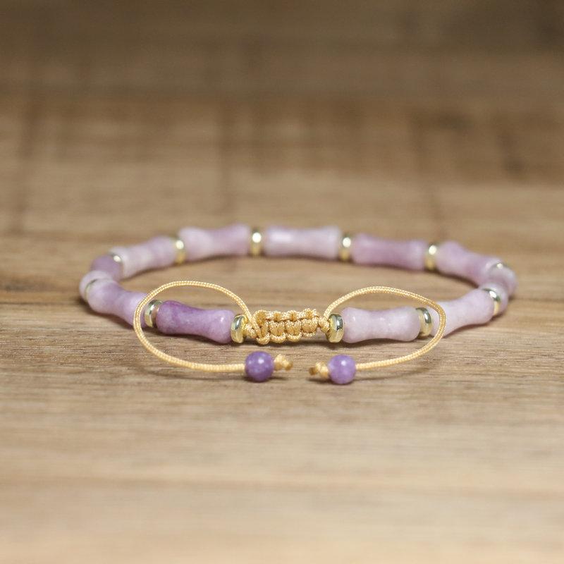 Blue Impression Jasper Tube Bead Bracelet – Gold Accent Adjustable Boho Jewelry, Protection Luck Gift for Women