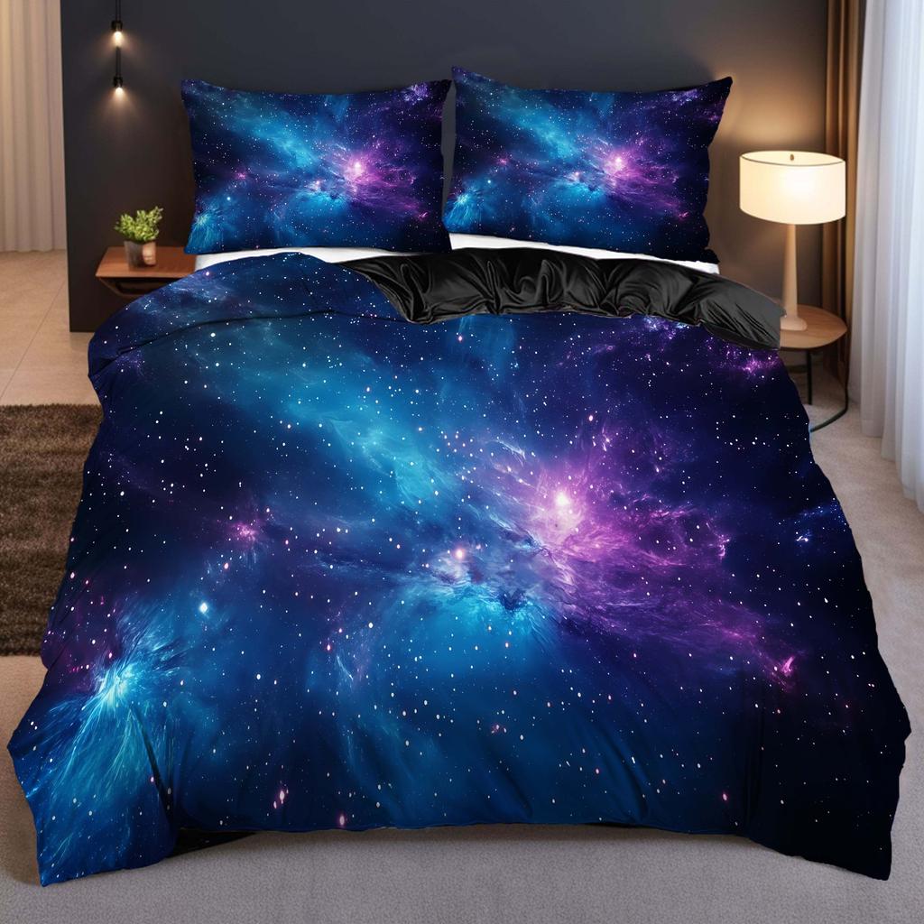 Galaxy 3D Digital Printing Three-Piece Set, Bedding Quilt Cover, Direct Sales