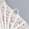 European & American Sexy Lace Irregular Bandeau Dress with Fishbone See-through Waist