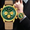 New Luxury Fashion Men Watch Waterproof Luminous Chronograph Leather Watches For Men Sports Outdoor Men's Quartz Wristwatch