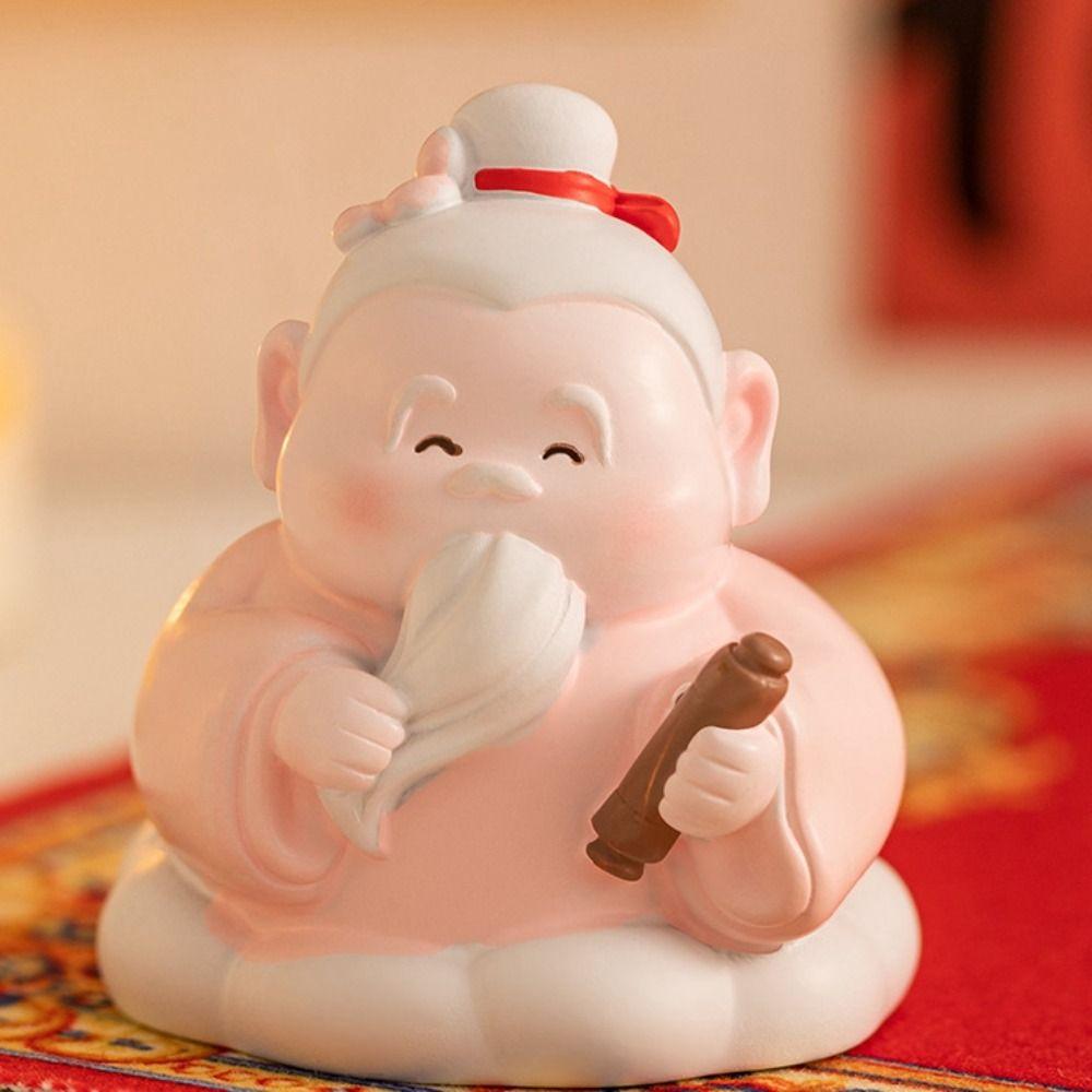 Resin Desktop Ornament Cartoon Desktop Trinkets Miniature Figure Lucky God Figurine  Bedroom