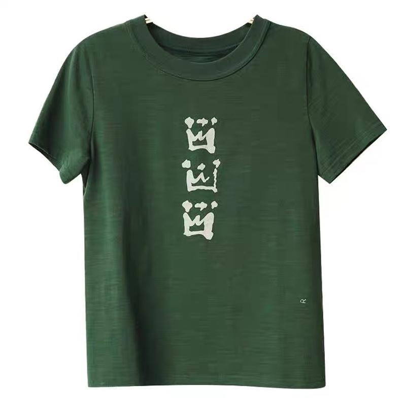 DIMANAF 2026 Summer Women Plus Size New Tees Shirt Vintage Print Short Sleeve Cotton Casual Loose Lady Tops