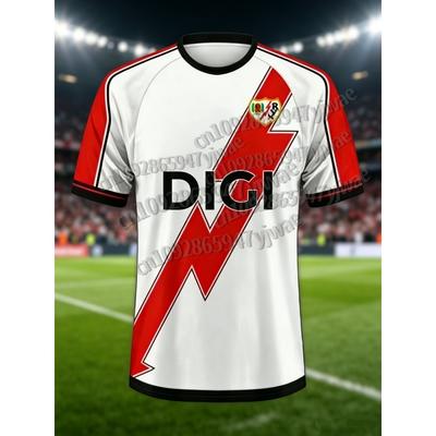 25-26 Men Rayo Vallecano Football Shirt Kids Adults T-Shirt Y2K Street Style Quick Dry Training Fitness Top Sport Soccer Jersey