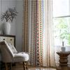 New Cotton and Linen Printed Colorful Wool Ball Bohemian Style Rural Finished Curtains Living Room Curtains