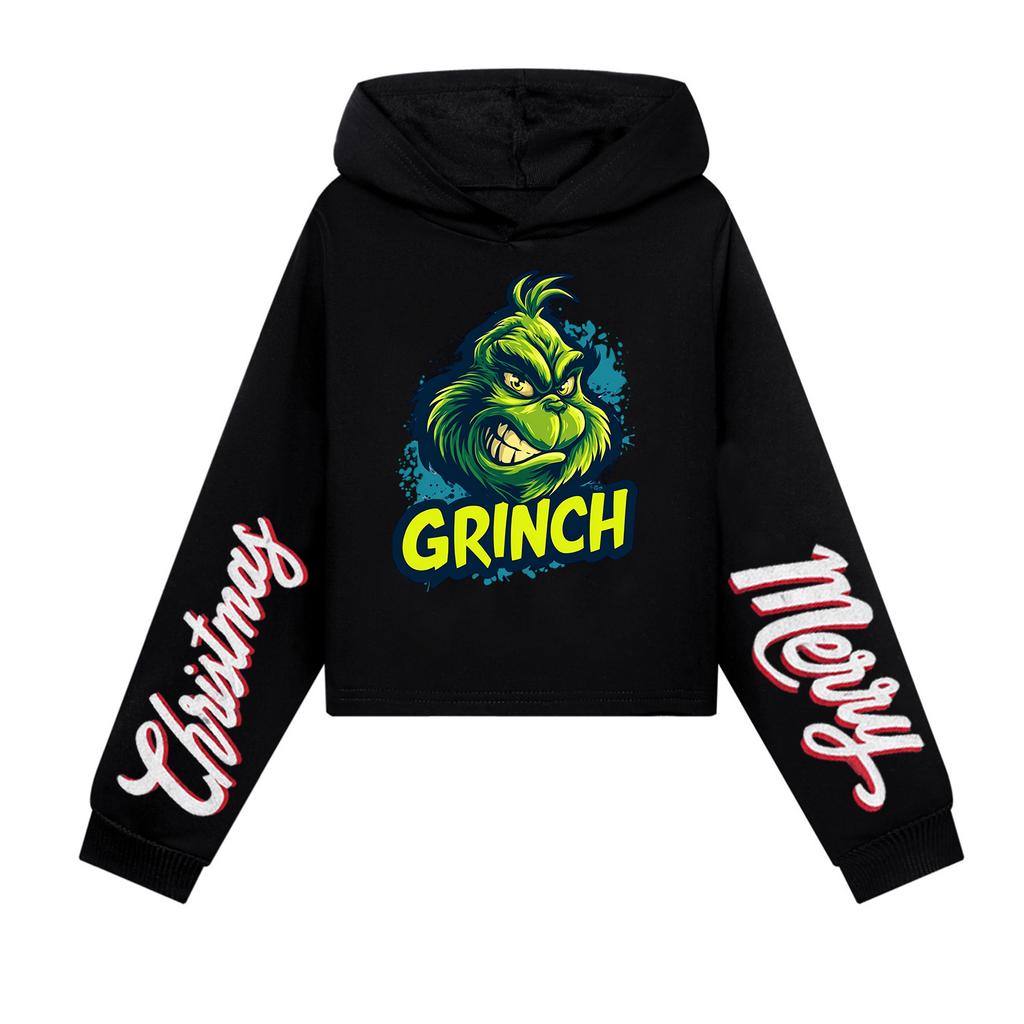 Uformell mote for barn Juleprintet hettegenser med lange ermer (Uten snøring)