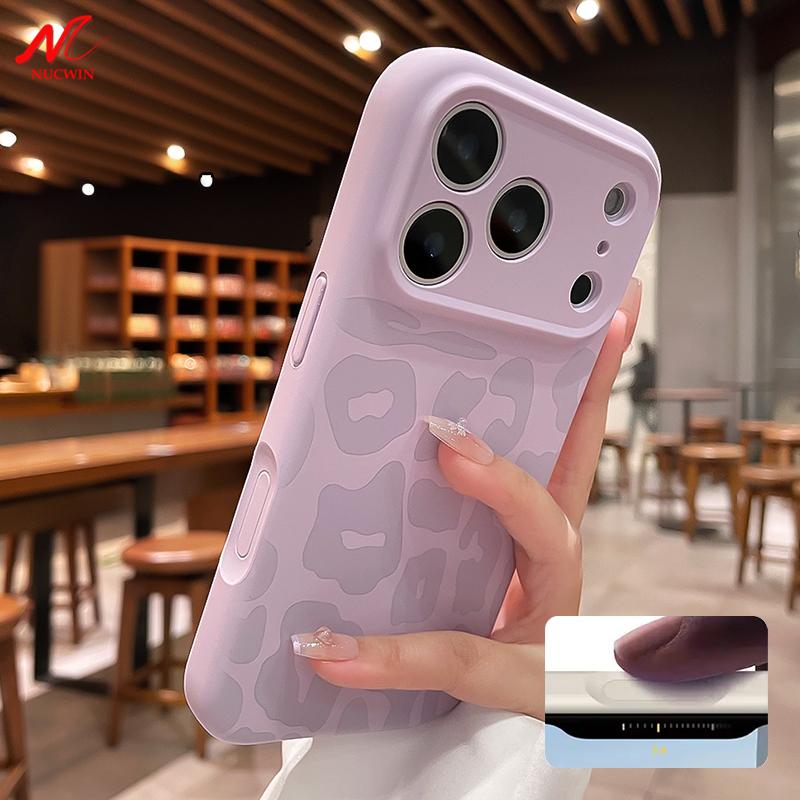Leopard Pattern Liquid Silicone Case for iPhone 17 16 Pro Max Air 14 15 Plus 11 12 Camera Control Button Soft Shockproof Cover