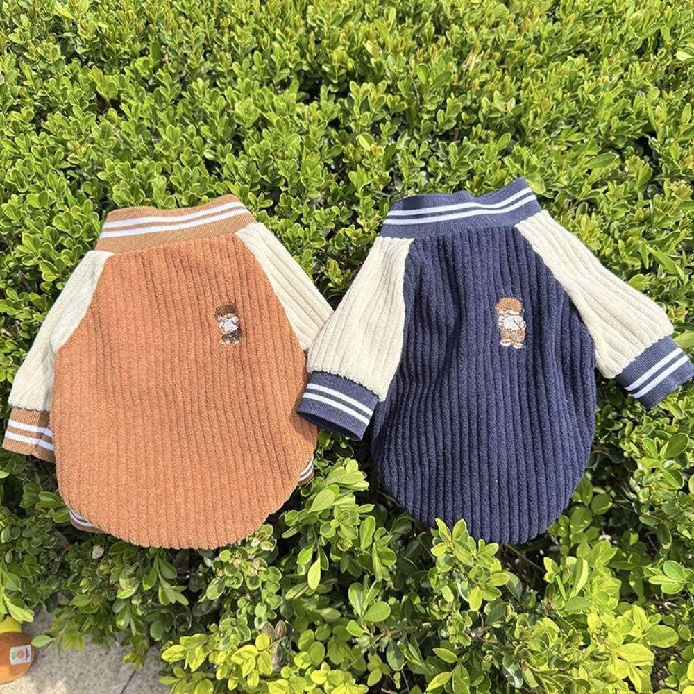 Warm Pet Baseball Jackets Fleece Puppy Spring Clothes Thickened Puppy Coat Pet Wear