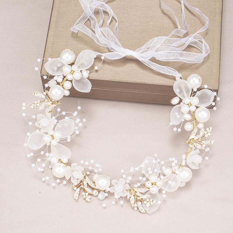 Bridal Headband Wreath Headdress Europe and the United States Handmade Pearl Flowers New Forest Hair Accessories