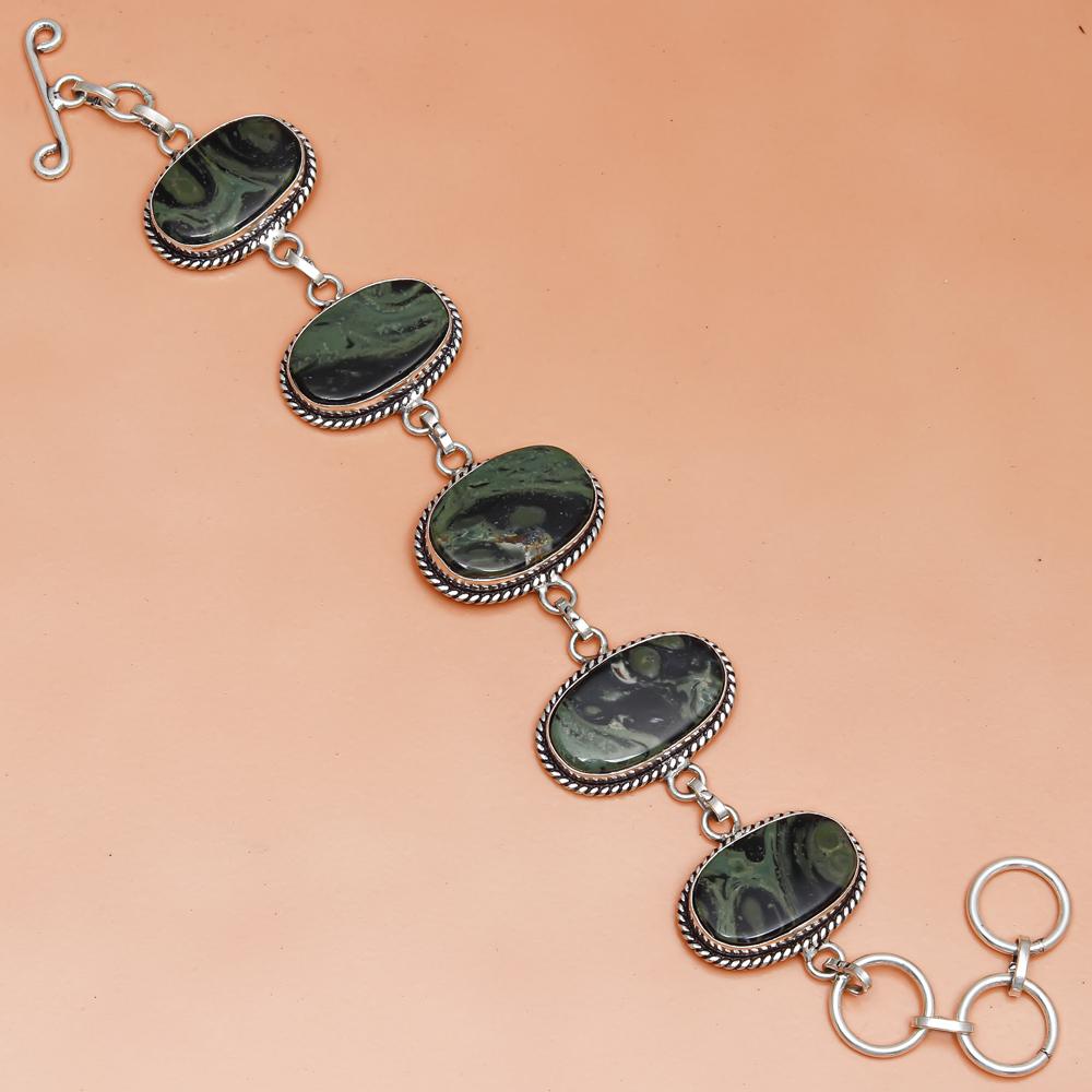 Star Galaxi Gemstone Handmade Ethnic Silver Jewelry Bracelet 7-8''