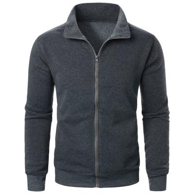 Men's Casual Sports Zipper Stand Collar Coat Men's Solid Color Cardigan