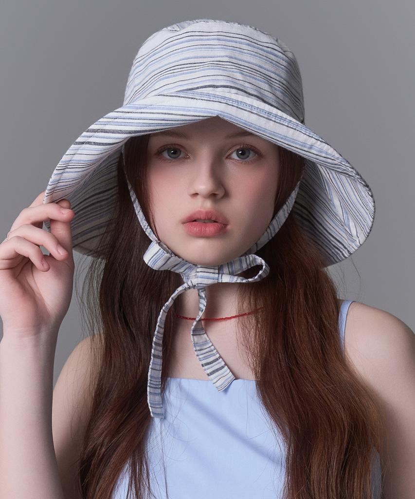 Hwaiteusaenjeu Softie Cotton Stripe Floppy Hat Charville (3 Colors)