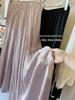 Women's Retro High-Waisted Pleated Satin Midi Skirt - 2026 Spring Collection