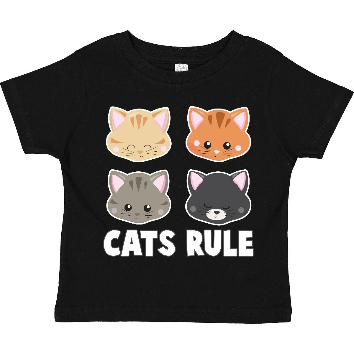 Inktastic Cats Rule With Cat Heads Toddler T-Shirt Pets Feline Pet Kitties Kitty 110