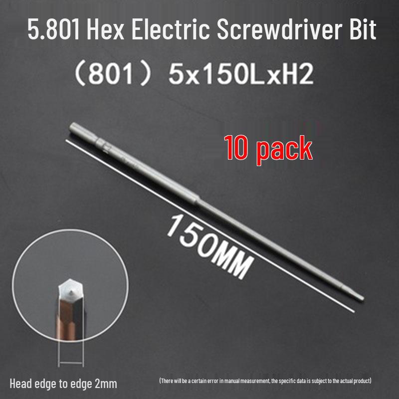 Extended Hexagonal S2 Steel Electric Screwdriver Bit with 5mm/6mm Shank