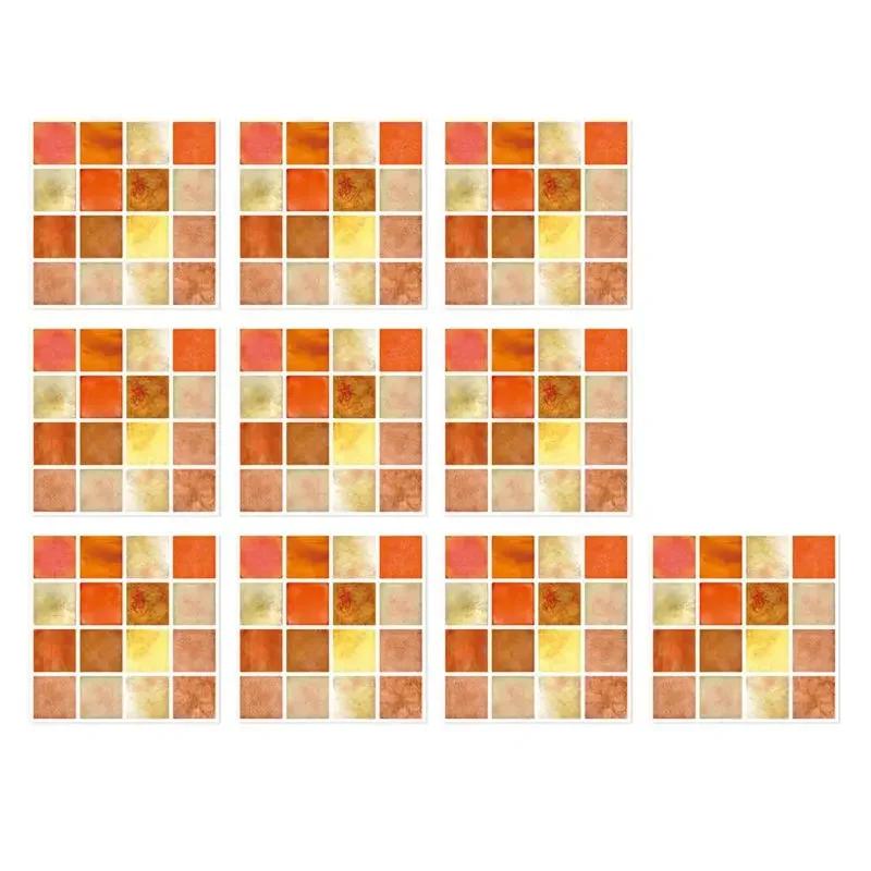 10pcs 3D Crystal Tile Stickers DIY Waterproof Self-Adhesive Wall, DIY Stickers for Home Decor Living Room Bathroom Kitchen Decor
