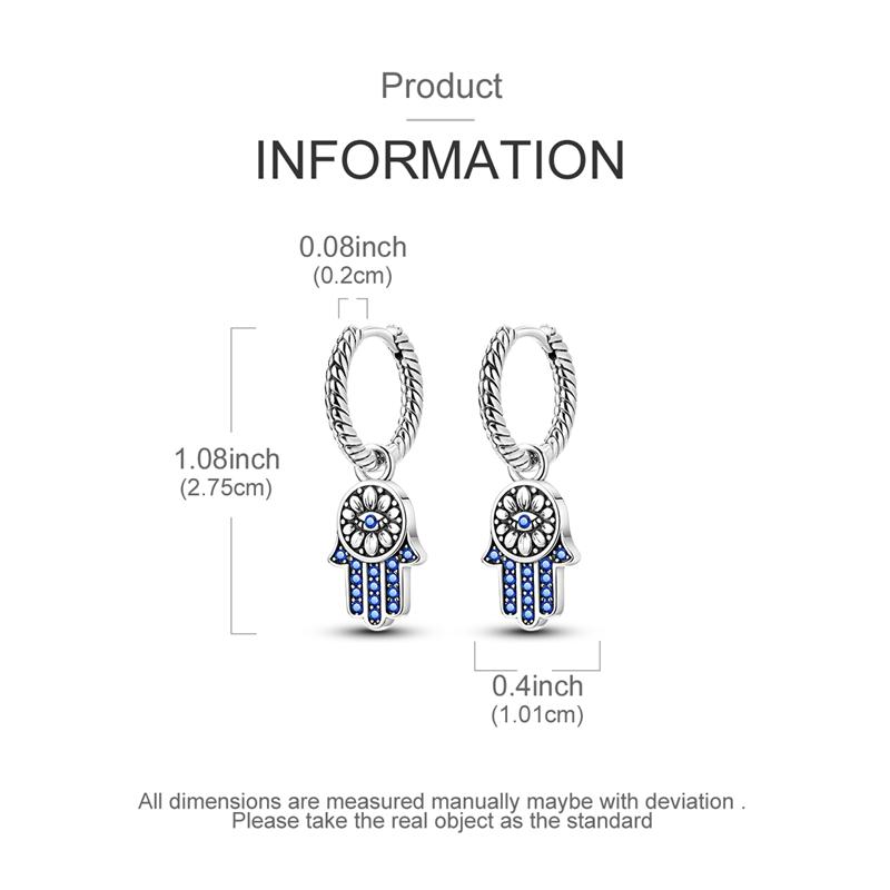 925 Silver Earrings Women Guardian Palm Snake Bone Drop Earring For Anniversary Wedding Jewelry Gifts