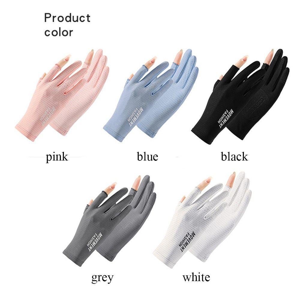 Ice Silk Sun Protection Gloves Elastic Cycling Driving Gloves Fashion Sunscreen Gloves  Women Girls