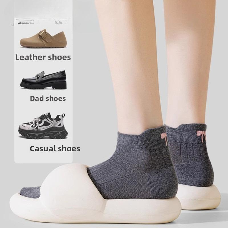 Socke Sommer Leichter Stil Kurz Baumwolle Geruchshemmend Antibakteriell Netzatmungsaktiv Weißes Band Ballett-Stil Mokassins für Mädchen