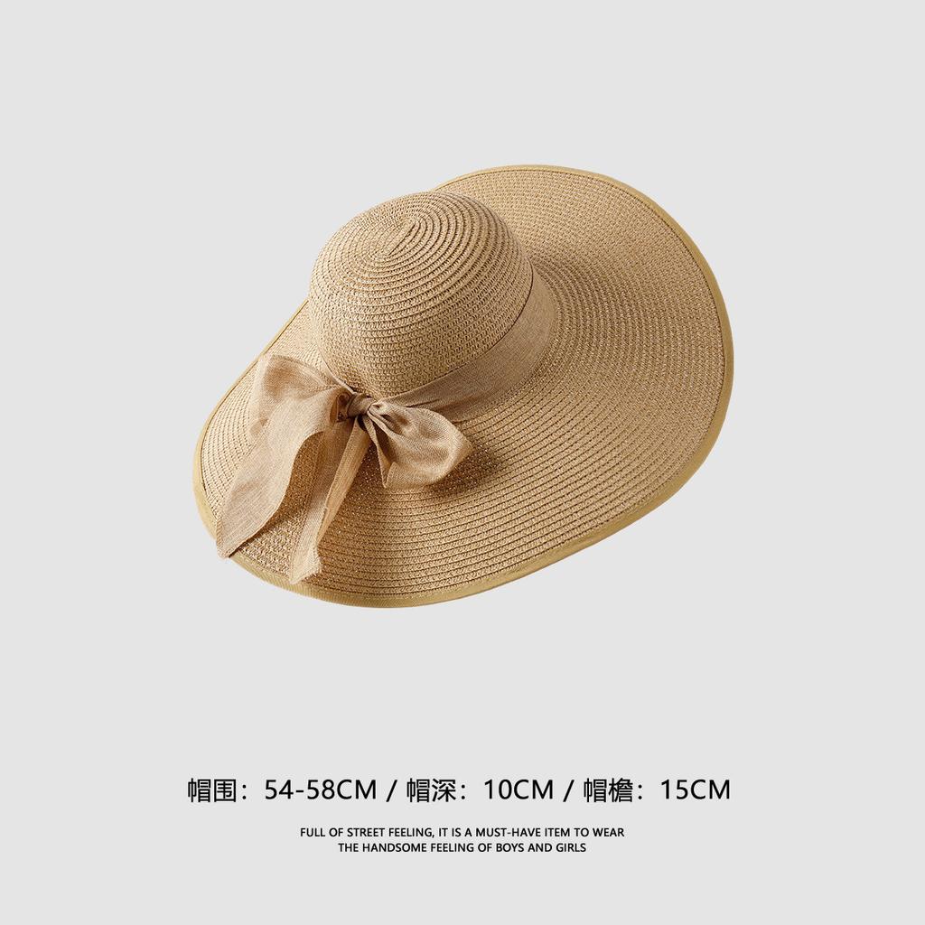 Sommerliche Damen, Erwachsenen-Strohhut, leichter Hutrohling mit flacher Kappe und Krempe, Strandurlaub, Sonnenschutz