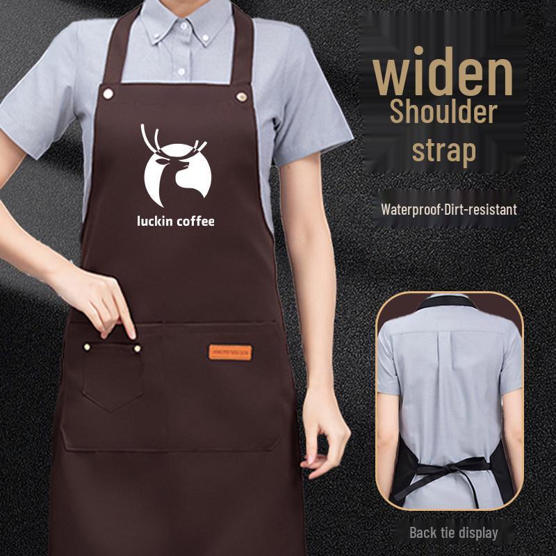 Custom Logo Waterproof & Dirt-Proof Waist Apron for Catering, Cafes & Pottery Shops