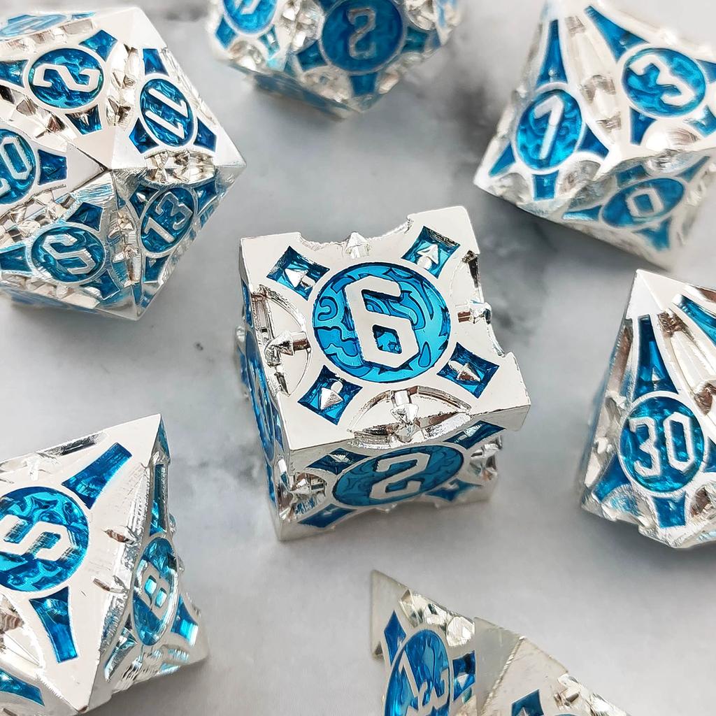 Métal coc dés courants dnd dragons et donjons dés rpg à multiples facettes cthulhu d20 jeu de société