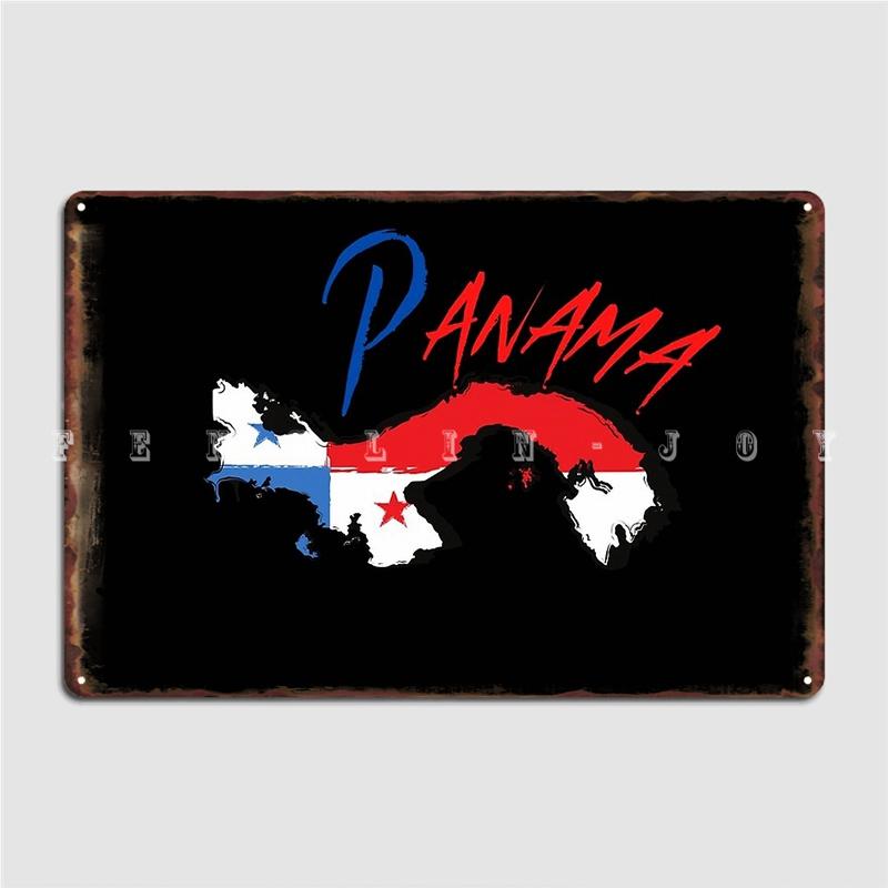 Panama Flag Panama Map Panama Sticker Panama Design Metal Plaque Poster Club Party Bar Cave Classic Plaques Tin Sign Posters 20x30cm