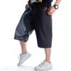 RogueWave Summer Plus Size Wide Leg Hip-Hop Black Jeans Shorts Male Skateboard Swag Baggy Men Denim Pants