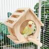 Dual Use Design Bird Hangs Houses Wood Breeding Box Birdhouse Bird Nest  Garden