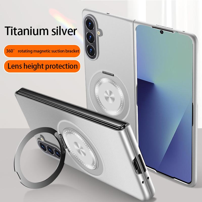 Rotate Metal Holder for Magnetic Wireless Charging Phone Case for Samsung Galaxy Z Fold Fold 8 Ultra 7 6 5 4 3 Shockproof Cover
