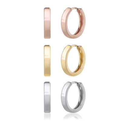 14K P. Simple One-Touch Ring Earrings Ea1573_S