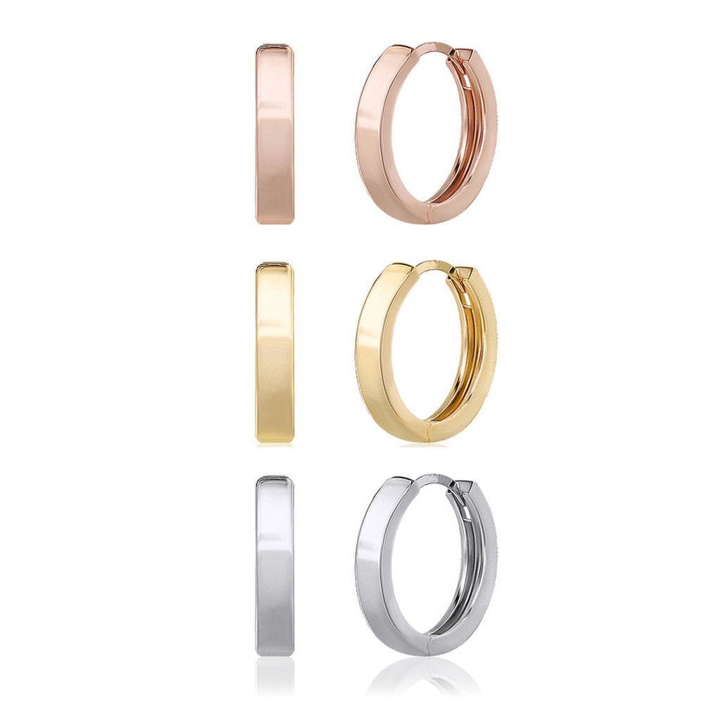 14K P. Simple One-Touch Ring Earrings Ea1573_S