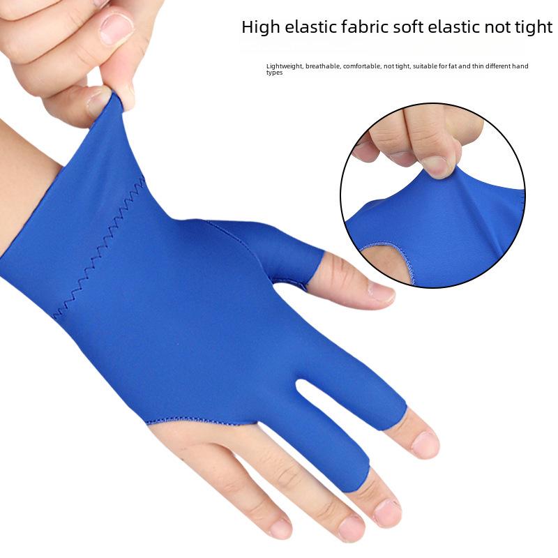 Unisex Non-Slip Three-Finger Billiards Gloves - Light, Breathable, Highly Elastic