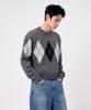 UNDEROFF Argyle Crop Knit Grey