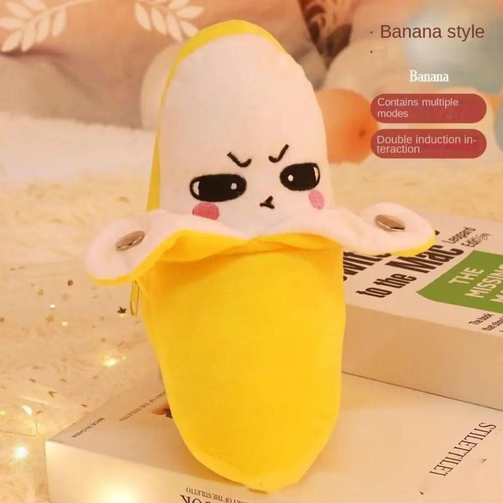 Bambola di Peluche Interattiva Musicale Ritmica Peculiare Banana Frutta Giocattolo a Induzione Coltivare la Capacità di Percezione Musicale